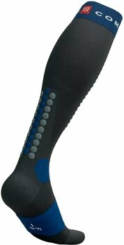 Calcetines para correr Compressport Alpine Ski Full Socks Black/Estate Blue T1 Calcetines para correr - 4