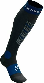 Juoksusukat Compressport Alpine Ski Full Socks Black/Estate Blue T3 Juoksusukat - 2