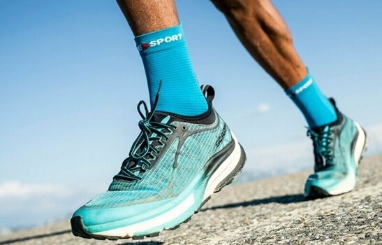 Hardloopsokken Compressport Pro Racing Socks v4.0 Run High Mosaic Blue/Magnet T2 Hardloopsokken - 5