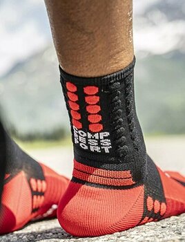 Meias de corrida Compressport Pro Marathon Socks Black/High Risk Red T2 Meias de corrida - 3