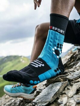 Löparstrumpor Compressport Pro Racing Socks Winter Trail Mosaic Blue/Black T1 Löparstrumpor - 4