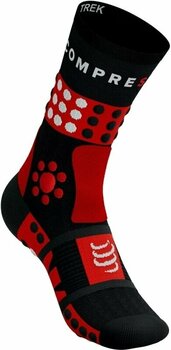 Calcetines para correr Compressport Trekking Socks Black/Red/White T1 Calcetines para correr - 2