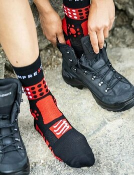 Calcetines para correr Compressport Trekking Socks Black/Red/White T1 Calcetines para correr - 4
