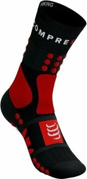 Meias de corrida Compressport Hiking Socks Black/Red/White T1 Meias de corrida - 2