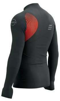 Running t-shirt with long sleeves Compressport Winter Trail Postural LS Top M Black/Red M Running t-shirt with long sleeves - 2