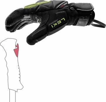 SkI Handschuhe Leki WCR Coach 3D Black/Ice Lemon 10,5 SkI Handschuhe - 4