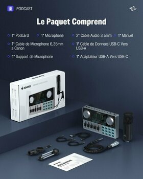 Tables de mixage podcast Donner Podcard All-in-One Podcast Equipment Bundle - 8