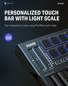MIDI toetsenbord Donner DMK-25 Pro (Alleen uitgepakt) - 7