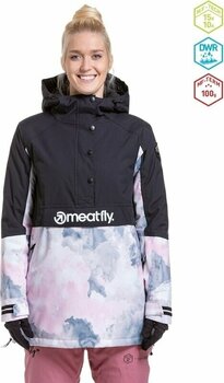 Casaco de esqui Meatfly Aiko Womens SNB and Ski Jacket Clouds Pink/Black S - 2