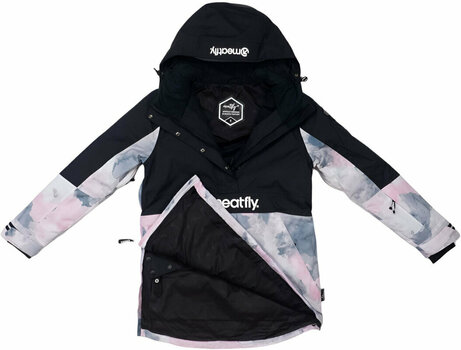 Casaco de esqui Meatfly Aiko Womens SNB and Ski Jacket Clouds Pink/Black S - 16
