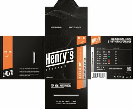 Cordes pour guitares électriques Henry's Nickel Wound Premium 10-46 - 3
