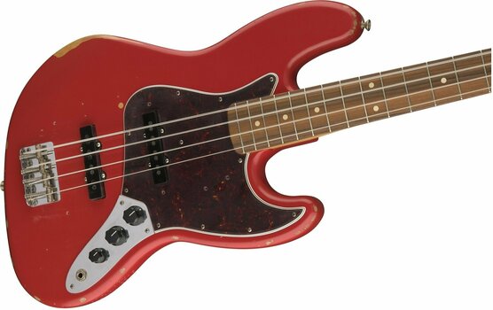 Basse électrique Fender Road Worn 60s J-Bass Pau Ferro Fiesta Red - 4