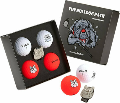 Golfball Volvik Bull Dog 4 Pack Golf Balls Plus Ball Marker - 3
