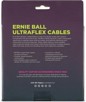 Nástrojový kábel Ernie Ball P06045 Biela 9 m Rovný - Zalomený - 2