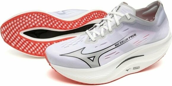 Road running shoes Mizuno Wave Rebellion Pro 2 White/Harbor/Mist Cayenne 42,5 Road running shoes - 6
