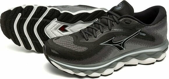 Road running shoes Mizuno Wave Sky 7 Black/Glacial Ridge/Stormy Weather 44,5 Road running shoes - 7