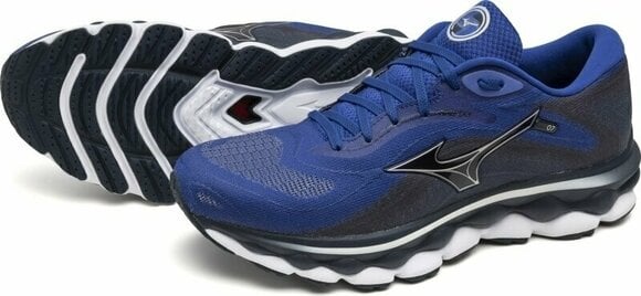 Road running shoes Mizuno Wave Sky 7 Surf the Web/Silver/Dress Blues 42,5 Road running shoes - 7