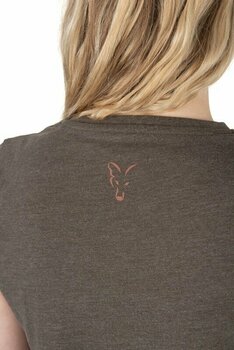 T-Shirt Fox T-Shirt Womens V-Neck T-Shirt Dusty Olive Marl/Mauve Fox L - 4