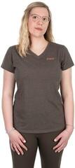 T-Shirt Fox Womens V-Neck T-Shirt Dusty Olive Marl/Mauve Fox - 1