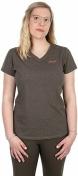 Тениска Fox Тениска Womens V-Neck T-Shirt Dusty Olive Marl/Mauve Fox XL - 2