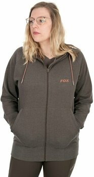 Sweatshirt Fox Sweatshirt Womens Zipped Hoodie Dusty Olive Marl/Mauve Fox L - 3