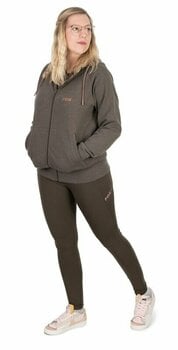 Sweatshirt Fox Sweatshirt Womens Zipped Hoodie Dusty Olive Marl/Mauve Fox XL - 2