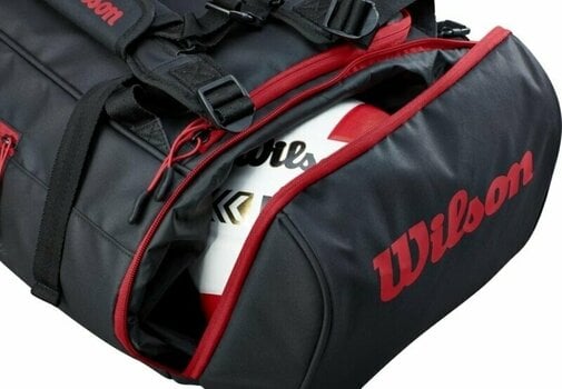 Tennistasche Wilson Duffle Bag Black/Red Tennistasche - 8