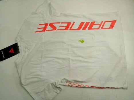 T-shirt Dainese T-Shirt Big Logo White/Fluo Red M T-shirt (Skadad) - 2