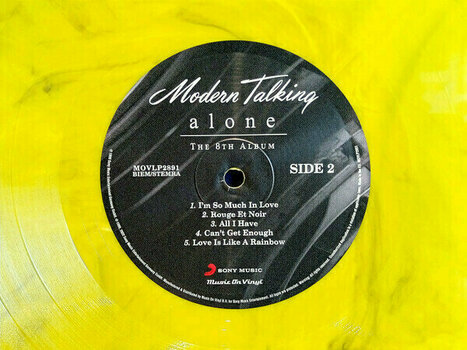 Disque vinyle Modern Talking - Alone (Limited Edition) (Yellow/Black Marbled) (2 LP) - 4