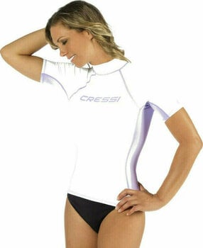 Shirt Cressi Rash Guard Lady Short Sleeve Shirt White/Lilac XS - 2