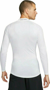 Maglietta fitness Nike Dri-Fit Fitness Mock-Neck Long-Sleeve Mens Top White/Black L Maglietta fitness - 2