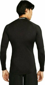 Camiseta deportiva Nike Dri-Fit Fitness Mock-Neck Long-Sleeve Mens Top Black/White S Camiseta deportiva - 2