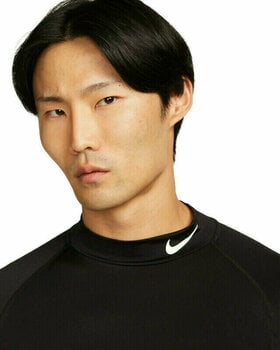 Camiseta deportiva Nike Dri-Fit Fitness Mock-Neck Long-Sleeve Mens Top Black/White S Camiseta deportiva - 3