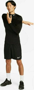 Fitness T-Shirt Nike Dri-Fit Fitness Mock-Neck Long-Sleeve Mens Top Black/White S Fitness T-Shirt - 5