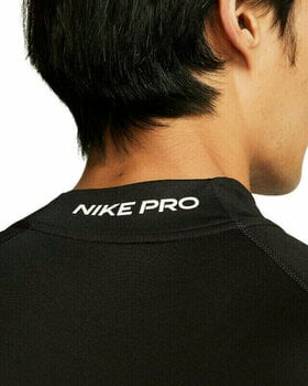 Fitness T-Shirt Nike Dri-Fit Fitness Mock-Neck Long-Sleeve Mens Top Black/White M Fitness T-Shirt - 4