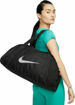 Lifestyle ruksak / Taška Nike Gym Club Duffel Bag Black/Black/White 24 L Športová taška - 10
