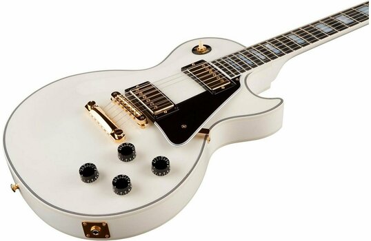 E-Gitarre Gibson Les Paul Custom Gold Hardware Alpine White - 3