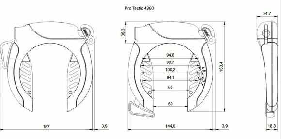 Fietsslot Abus Pro Tectic 4960 NR + 6KS/85 + ST4850 Black 85 cm - 5