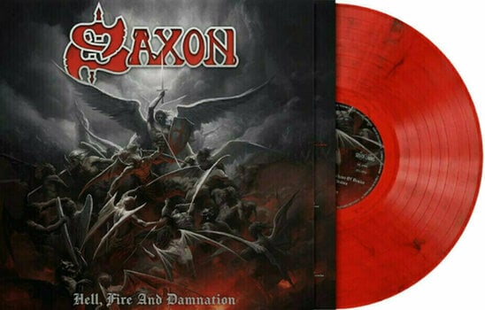 Vinylplade Saxon - Hell, Fire And Damnation (Red Marble Coloured) (LP) - 2