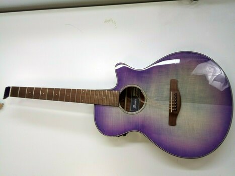Jumbo Elektro-Akustikgitarren Ibanez AEG70-PIH Purple Iris Burst High (Beschädigt) - 3