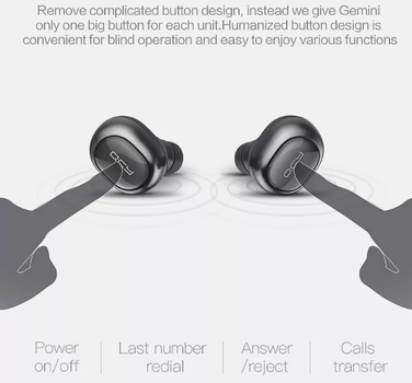 Wireless In-ear headphones QCY Q29 Gemini White - 3