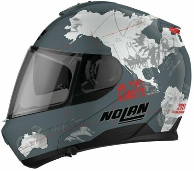 Helmet Nolan N100-6 Legend C.Checa N-Com Slate Grey C.Checa/White 3XL XS Helmet - 3