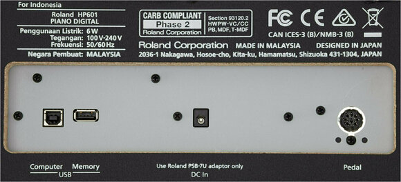 Digitális zongora Roland HP-601 CR - 7