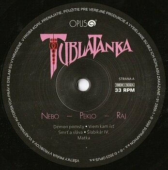 Vinyl Record Tublatanka - Nebo - Peklo - Raj (Remastered) (LP) - 2