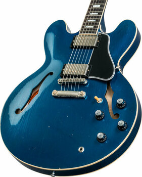 Halbresonanz-Gitarre Gibson Heavy Aged ES-335 Candy Apple Blue - 4