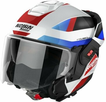 Helmet Nolan N120-1 Subway N-Com Metal White Blue/Red/Black XS Helmet - 2