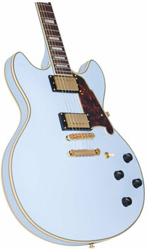 Semiakustická kytara D'Angelico Deluxe DC Stop-bar Matte Powder Blue - 2