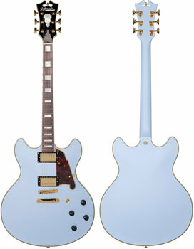 Semi-Acoustic Guitar D'Angelico Deluxe DC Stop-bar Matte Powder Blue - 3