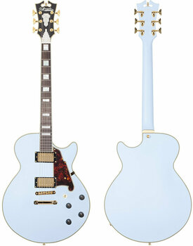 Semi-Acoustic Guitar D'Angelico Deluxe SS Stop-bar Matte Powder Blue - 3