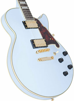 Semi-Acoustic Guitar D'Angelico Deluxe SS Stop-bar Matte Powder Blue - 4